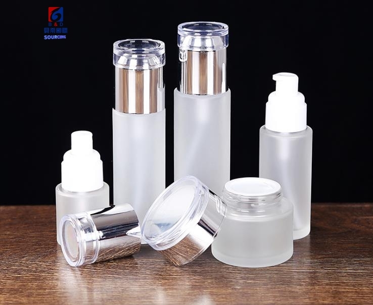 Glass Set Bottle 80ml Glass Lotion Bottle, 20/30/50g Cream Jar