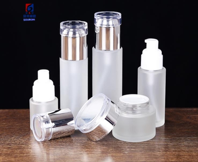 Glass Set Bottle 80ml Glass Lotion Bottle, 20/30/50g Cream Jar