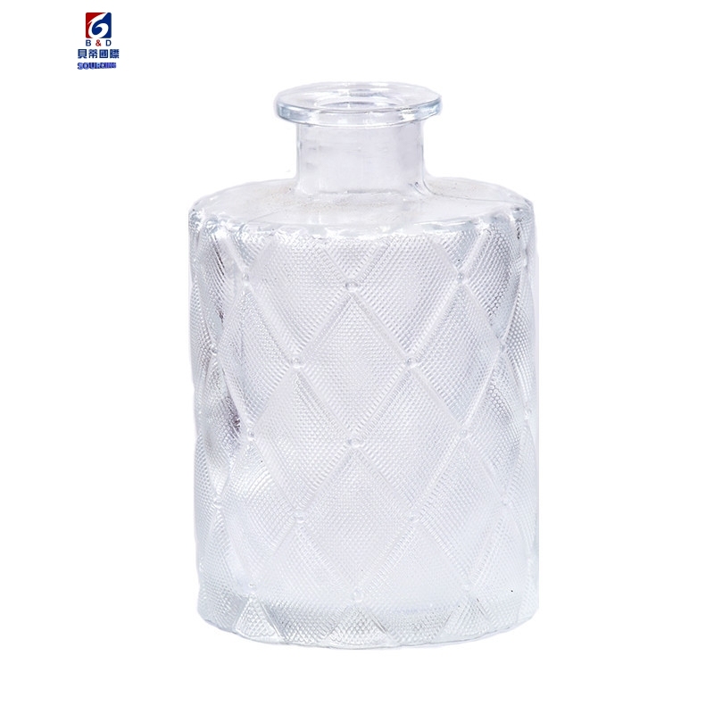 200ML Crystal White Check Rhomboid Glass Aromatherapy Bottle