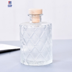 200ML Crystal White Check Rhomboid Glass Aromatherapy Bottle