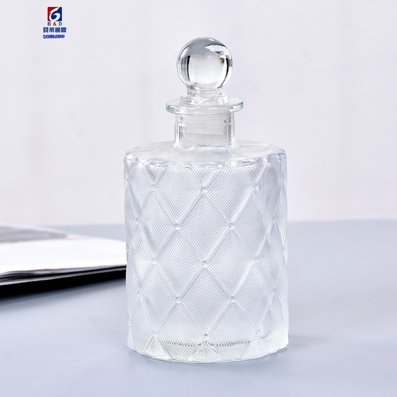 200ML Crystal White Check Rhomboid Glass Aromatherapy Bottle
