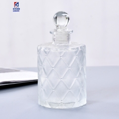 200ML Crystal White Check Rhomboid Glass Aromatherapy Bottle
