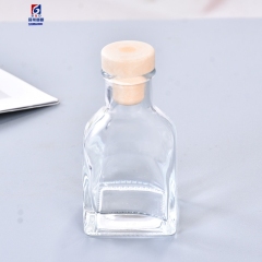 100ML Crystal White Material Small Square Glass Aromatherapy Bottle