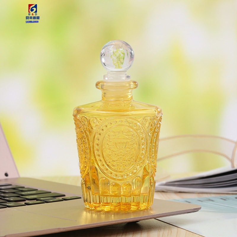 200ML Embossed Spary Color Vertical Stripe Scented Glass Bottle