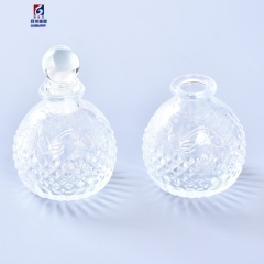 50ML Round Belly Carved Glass Aromatherapy Bottle