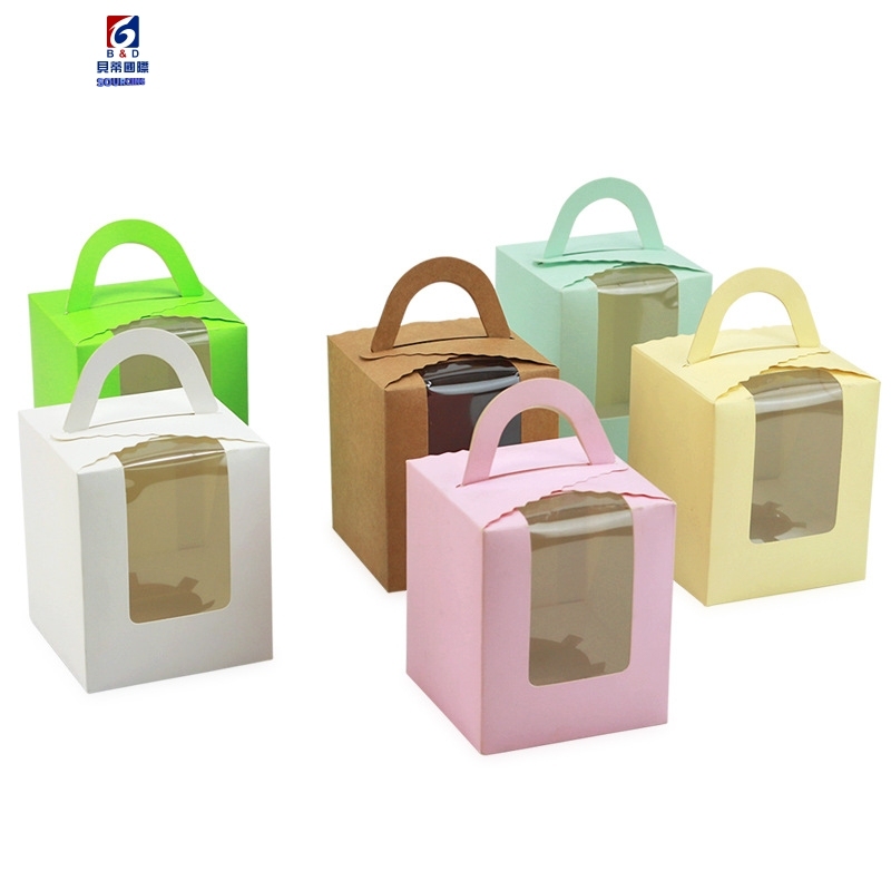 Solid Color Windowed Portable Cake Box