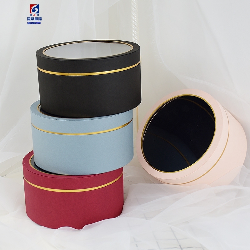 Transparent Open Window Wedding Companion Hand Gift Cylinder Gift Box