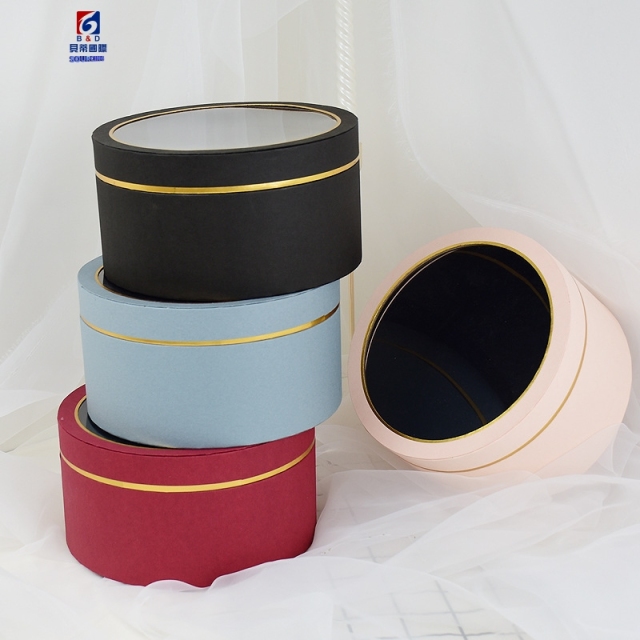 Transparent Open Window Wedding Companion Hand Gift Cylinder Gift Box