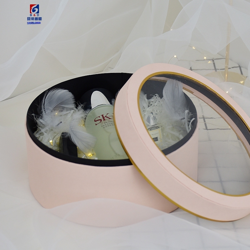 Transparent Open Window Wedding Companion Hand Gift Cylinder Gift Box