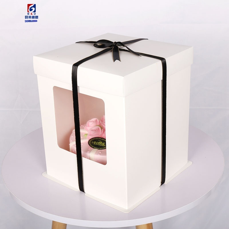 Transparent Portable Double Window Cake Box