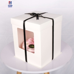 Transparent Portable Double Window Cake Box