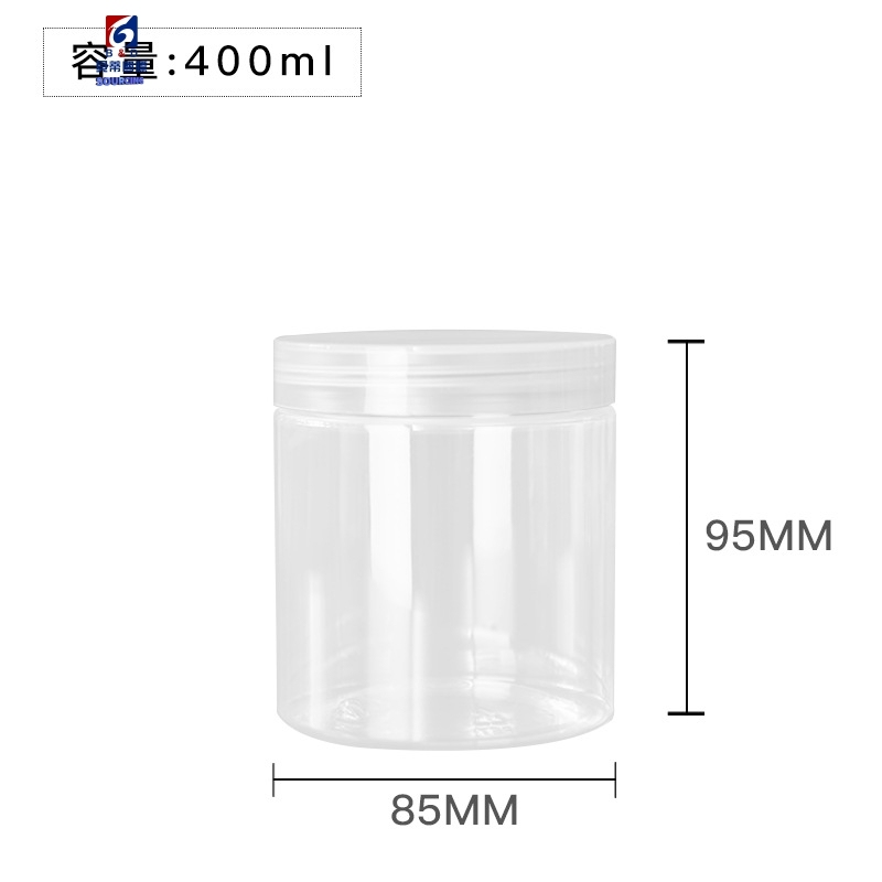 400ML Transparent Plastic Cream Jar