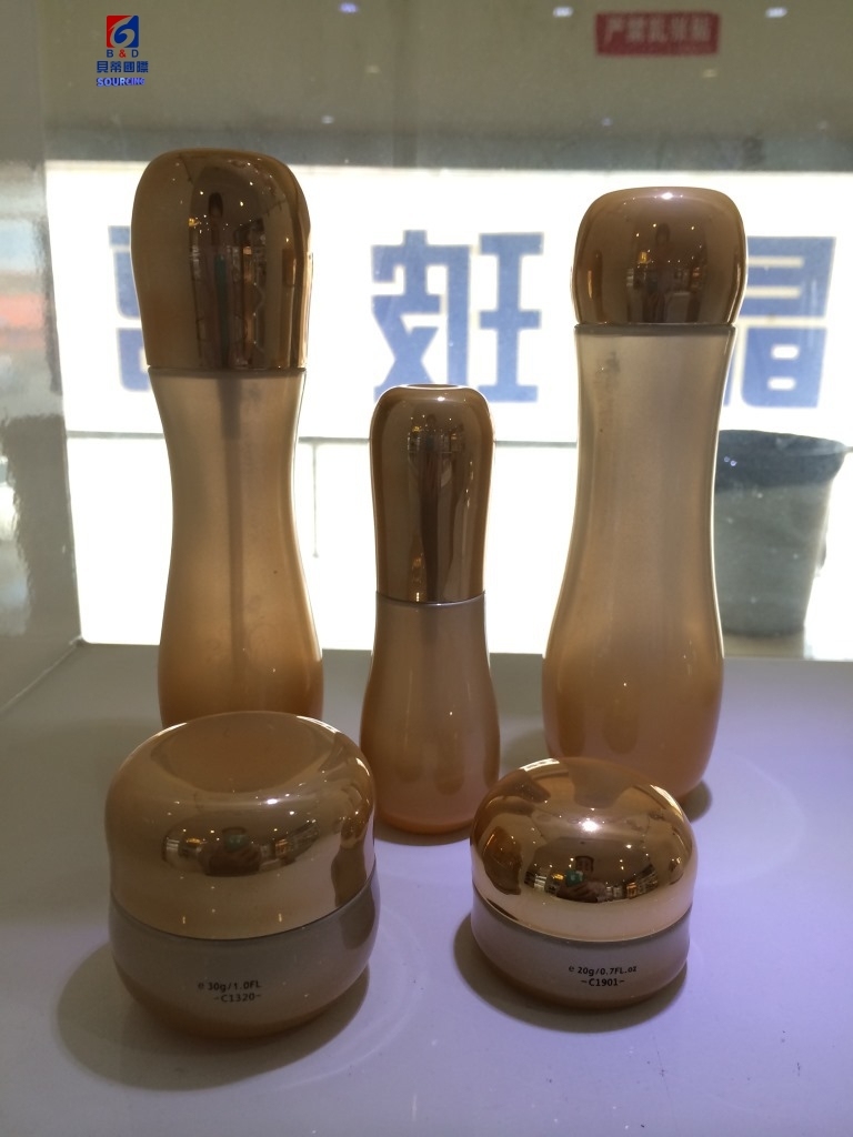 Glass Set Bottle 20/30/50g Cream Jar,40/100/130ml Lotion Bottle