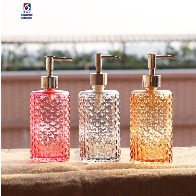 480ml Press-type glass lotion bottle