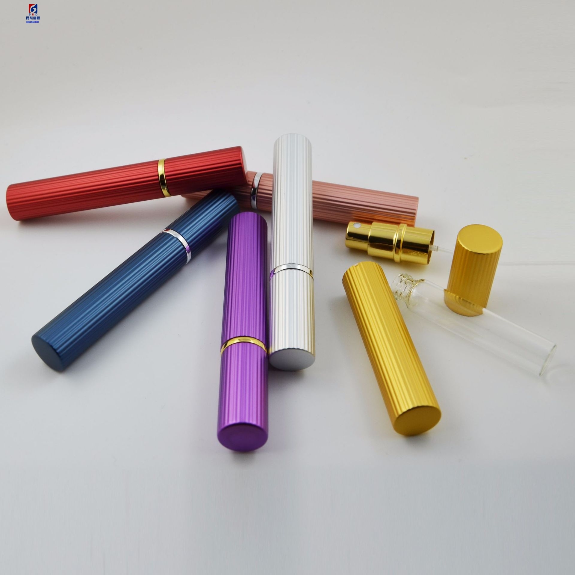 8ML Anodized Aluminum Perfume Spray Bottle Glass Liner