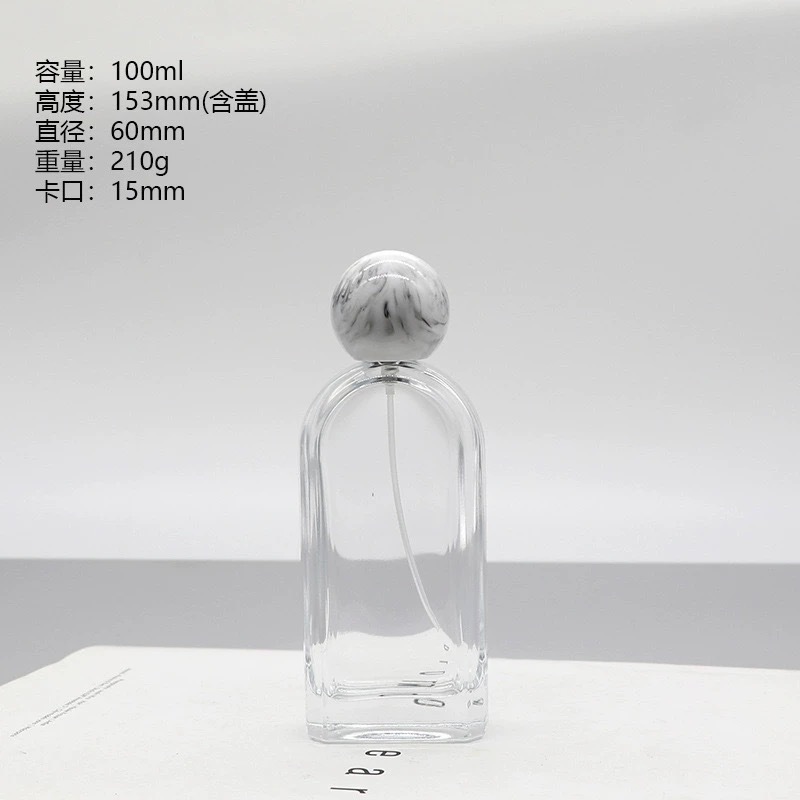 YUXI crystal white glass water bottle spray bottle bayonet high-end curved bottle makeup empty bottle