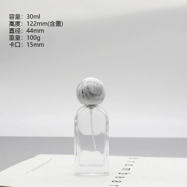 YUXI crystal white glass water bottle spray bottle bayonet high-end curved bottle makeup empty bottle