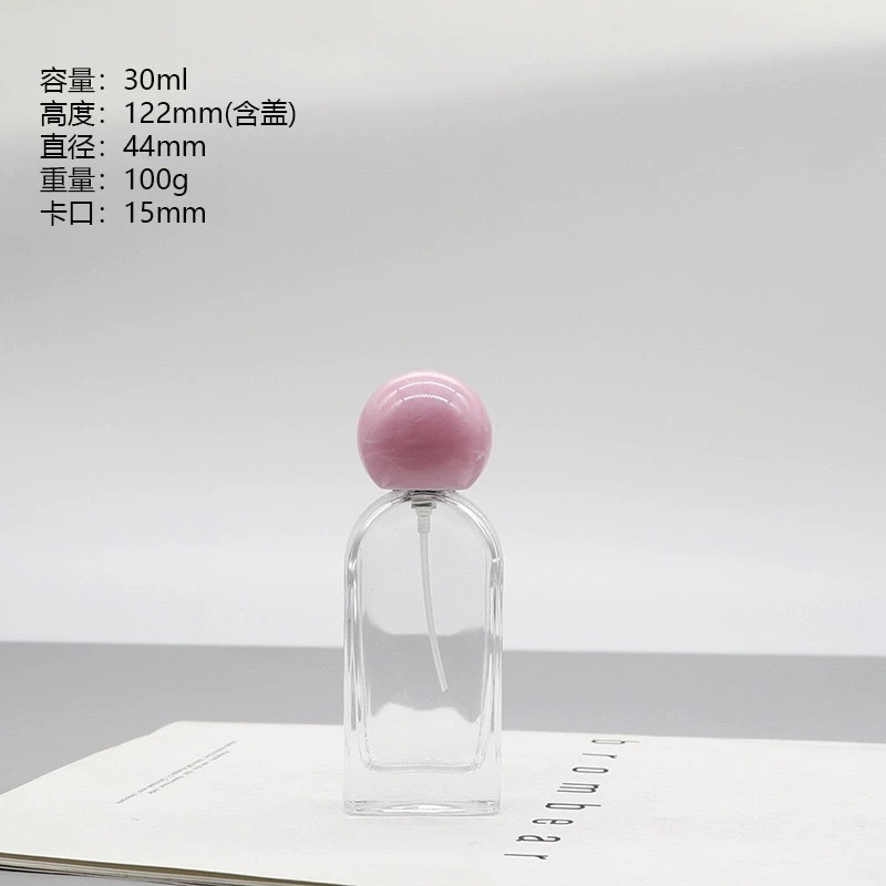 YUXI crystal white glass water bottle spray bottle bayonet high-end curved bottle makeup empty bottle