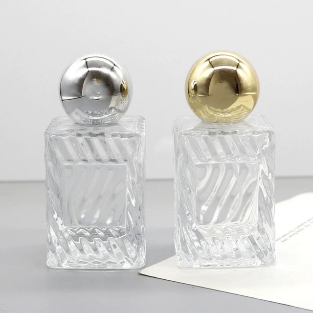 YUXI 50ml crystal white material square glass perfume bottle high-end transparent spray bottle screw empty bottle