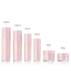 YUXI pink plastic bottle double thickening cosmetics packaging 30g cream bottle 100ml emulsion