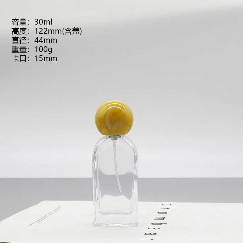 YUXI crystal white glass water bottle spray bottle bayonet high-end curved bottle makeup empty bottle