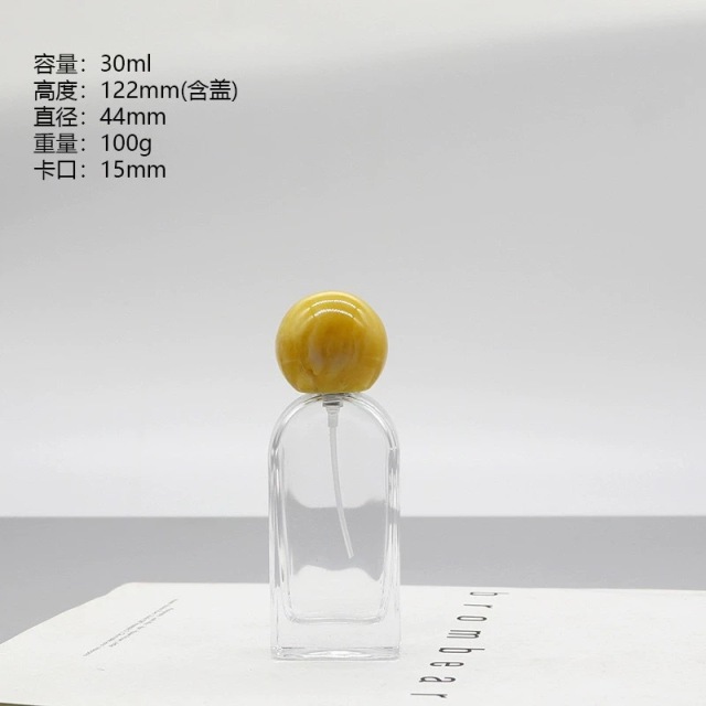 YUXI crystal white glass water bottle spray bottle bayonet high-end curved bottle makeup empty bottle