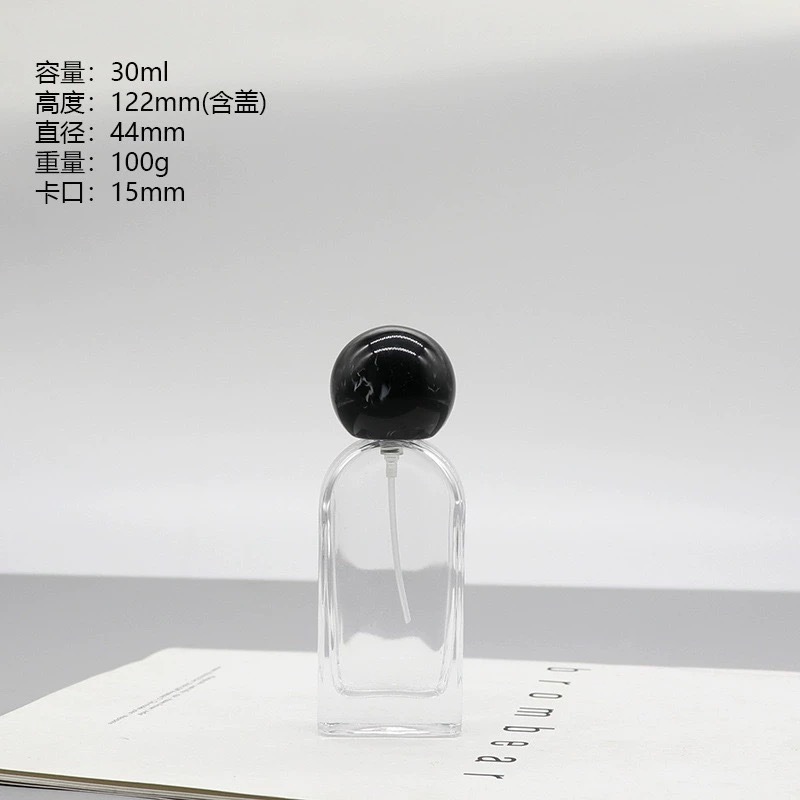 YUXI crystal white glass water bottle spray bottle bayonet high-end curved bottle makeup empty bottle