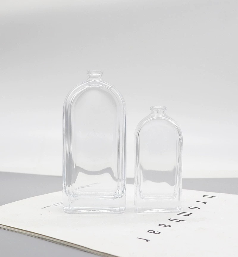 YUXI crystal white glass water bottle spray bottle bayonet high-end curved bottle makeup empty bottle