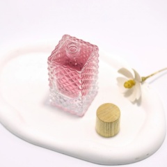 YUXI perfume bottle 50ml square rivet water cubic spray bottle thick bottom bayonet glass perfume sub-bottle