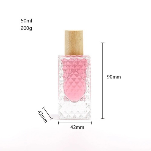 YUXI perfume bottle 50ml square rivet water cubic spray bottle thick bottom bayonet glass perfume sub-bottle