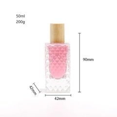 YUXI perfume bottle 50ml square rivet water cubic spray bottle thick bottom bayonet glass perfume sub-bottle