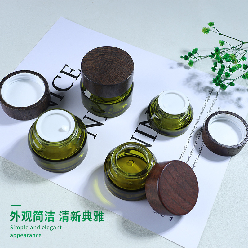 15g/30g/50g cosmetics eye cream/face cream portioned jars with wooden caps