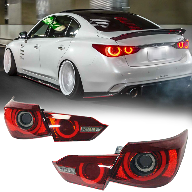For 2014 2015 2016 2017 Q50 Q50s Skyline V37 400r Style Led Rear Lamp Tail Light Kit 4pcs