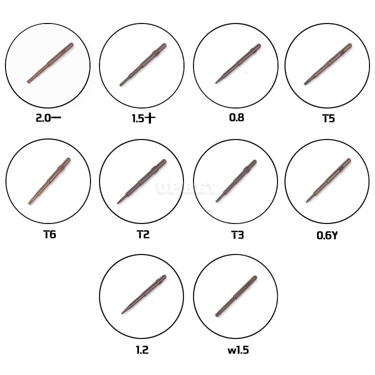 10 in 1 Repair Screwdriver Set T5 T3 T2 T6 2.0 1.5 0.8 0.6 1.5w 1.2 Universal for Smartphone, Tablet, Notebook