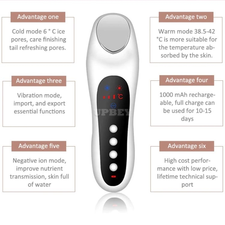 Ultrasonic Vibration Hot And Cold XN-8060 Negative Ion Cryotherapy Wrinkle Remover Essence Hammer Face Massage Instrument