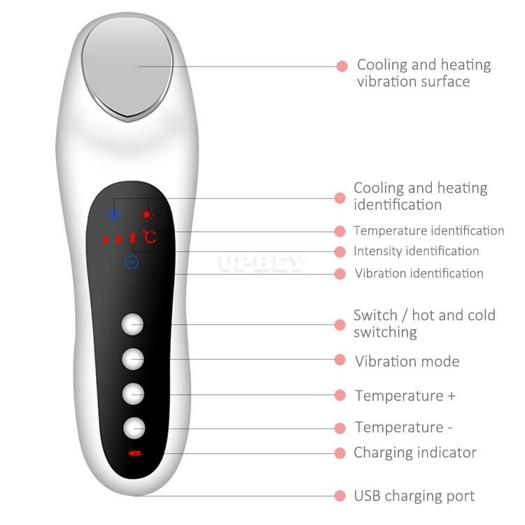 Ultrasonic Vibration Hot And Cold XN-8060 Negative Ion Cryotherapy Wrinkle Remover Essence Hammer Face Massage Instrument