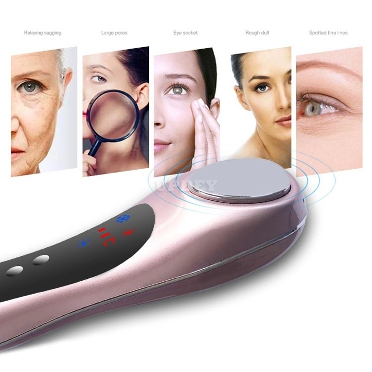 Ultrasonic Vibration Hot And Cold XN-8060 Negative Ion Cryotherapy Wrinkle Remover Essence Hammer Face Massage Instrument