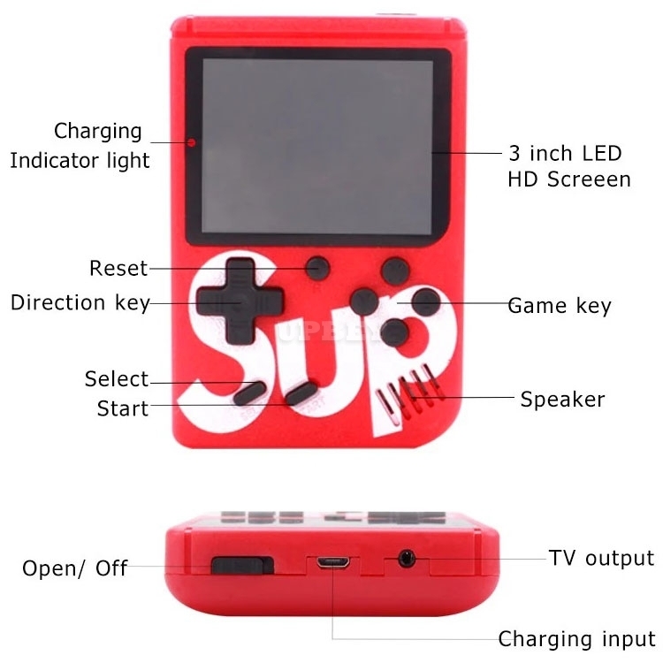 400 in 1 SUP Portable Handheld Console Retro Games + Controller 2 Players Included Nostalgic