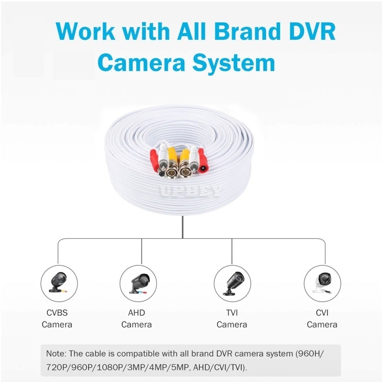 BNC+RCA+DC connector 3 in 1 CCTV Power Video Audio Extension Plug and Play Cable Wire for CCTV Security Camera System