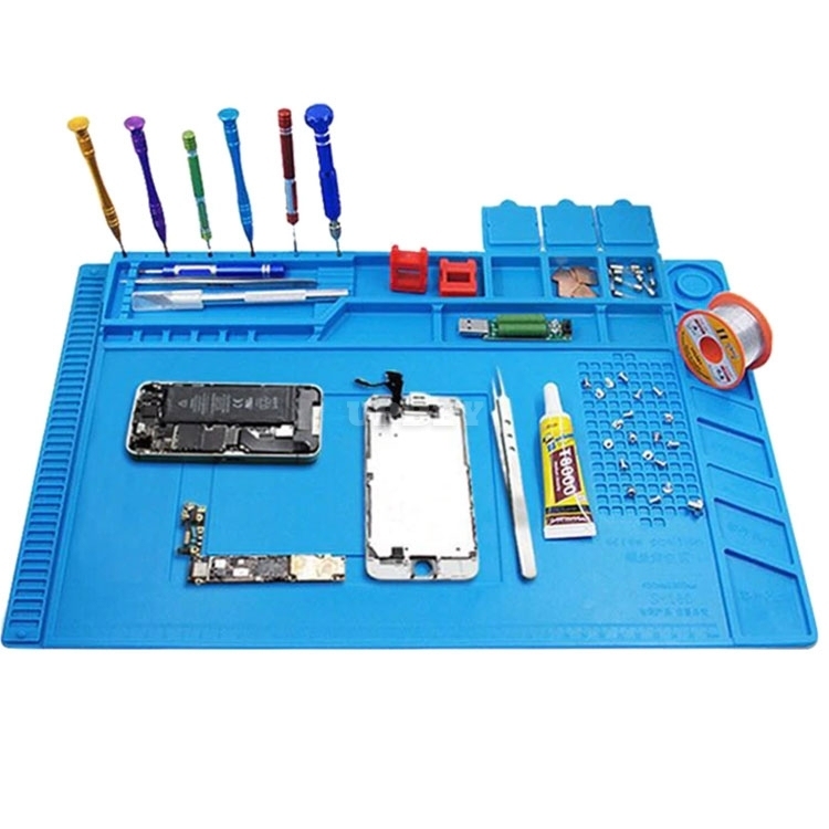 Kaisi S-160 45x30cm Silicone Desk Pad for Soldering Station Iron Computer PC Platform Repair Mat Magnetic Heat Insulation