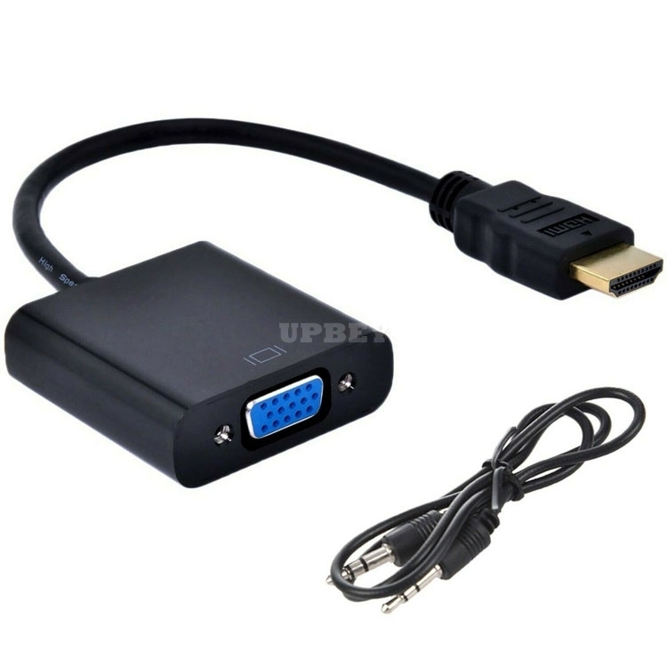 Adapter Cable HD Converter From HDMI Male to VGA Female Ana log Signal + Audio Jack 3,5mm Cable
