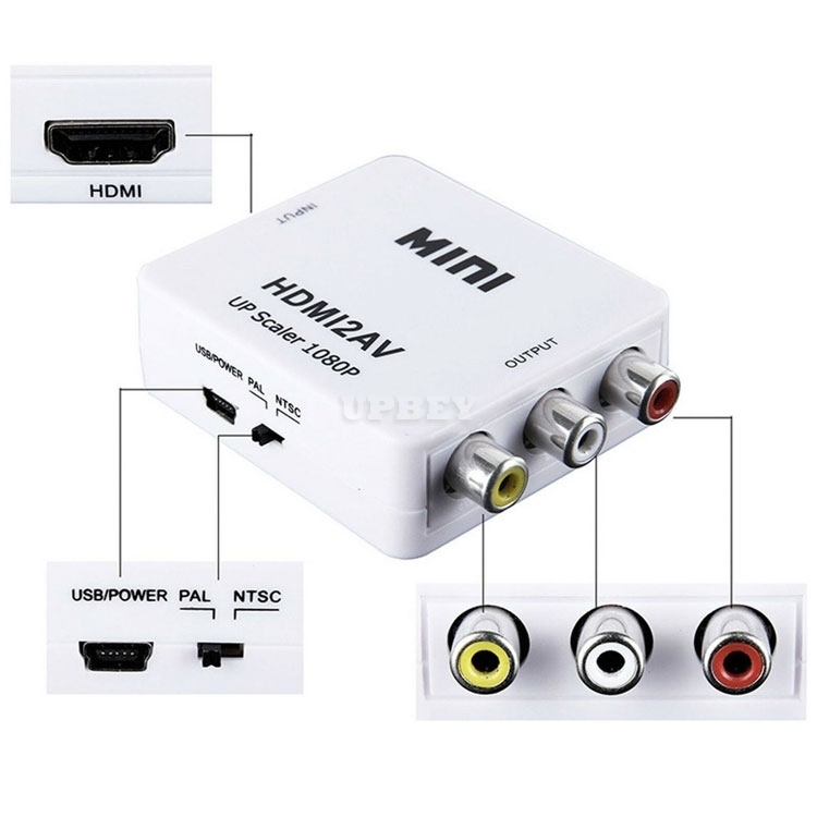 1080p HDMI to AV Video Converter Box Interface HDMI2AV RCA AV HDMI CVBS to HDMI Adapter for HDTV TV PC DVD Projector