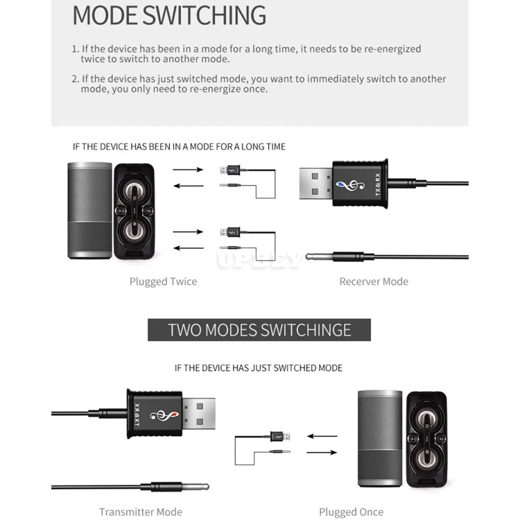 2in1 Adapter MSD168 Receiver Transmitter 3.5mm HIFI Stereo AUX Bluetooth v5.0 For Car Speaker TV