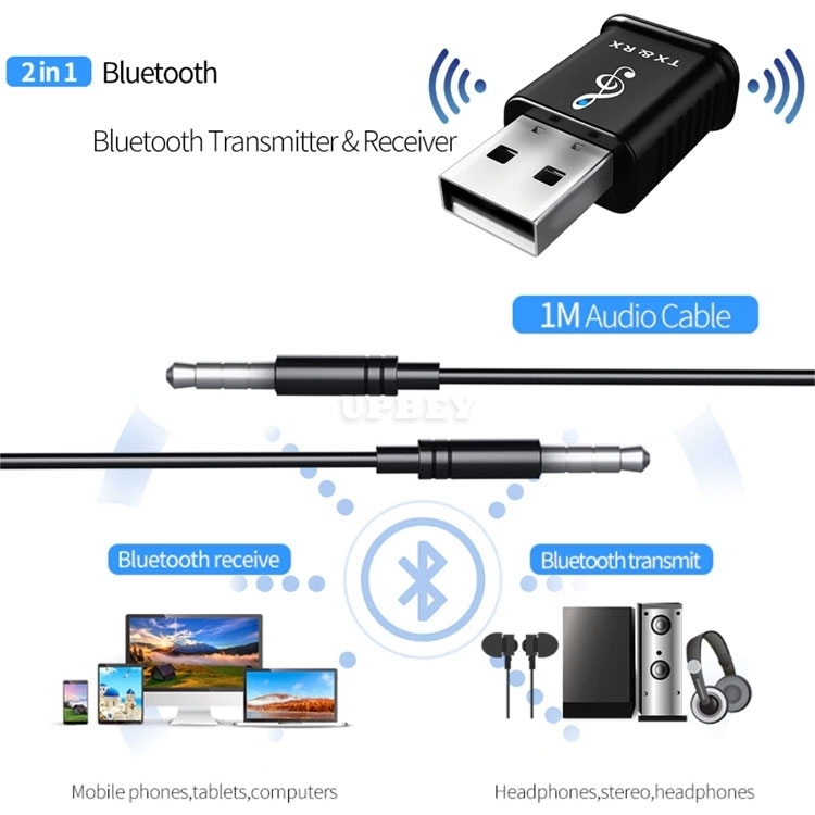 2in1 Adapter MSD168 Receiver Transmitter 3.5mm HIFI Stereo AUX Bluetooth v5.0 For Car Speaker TV