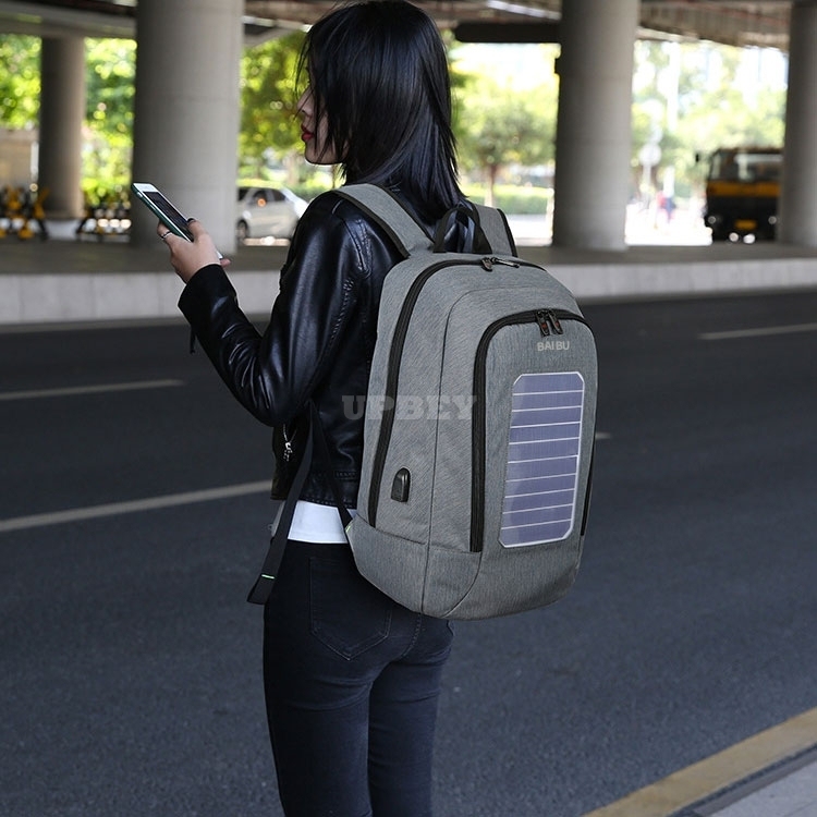 Backpack with Solar Panel USB Charging 15 Inch Laptop Business Waterproof School Bag For Men Women Travel Knapsack Antitheft Smart Shoulder