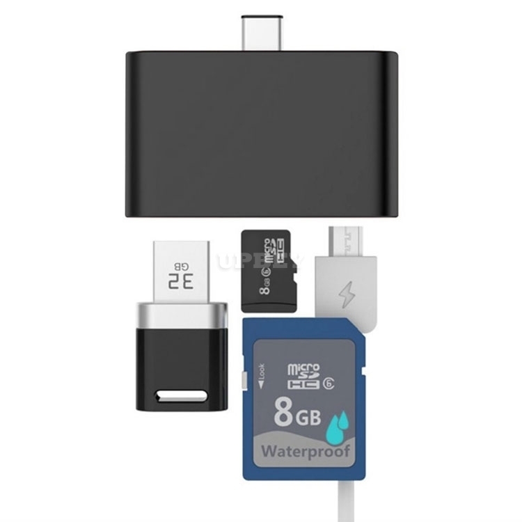 4in1 Card Reader Adapter Type-C USB Type C HUB OTG Sim CF SD TF Micro Converter for MacBook Smartphone