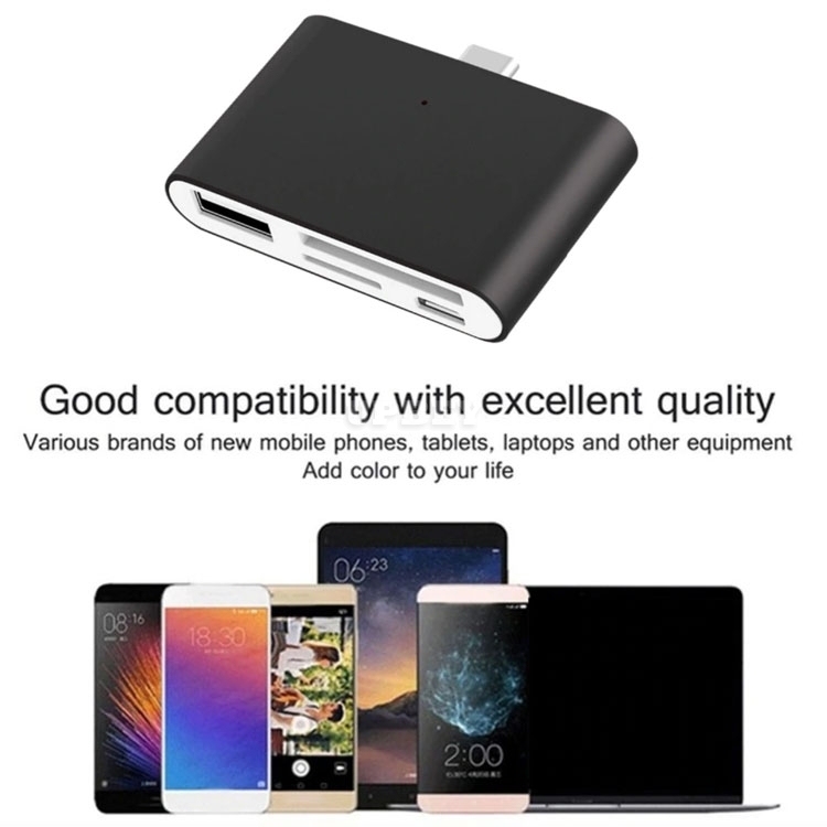 4in1 Card Reader Adapter Type-C USB Type C HUB OTG Sim CF SD TF Micro Converter for MacBook Smartphone