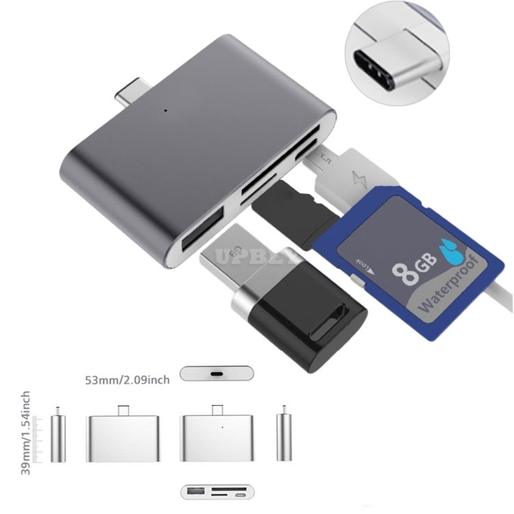 4in1 Card Reader Adapter Type-C USB Type C HUB OTG Sim CF SD TF Micro Converter for MacBook Smartphone