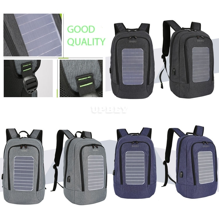 Backpack with Solar Panel USB Charging 15 Inch Laptop Business Waterproof School Bag For Men Women Travel Knapsack Antitheft Smart Shoulder