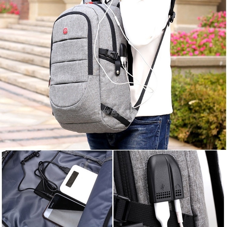 Backpack FL1605 Fashion Smart Bag Casual Waterproof for Laptop Men Women Travel School With USB Charging Anti theft Backpack